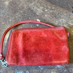 Fossil   Red Leather Clutch / wallet